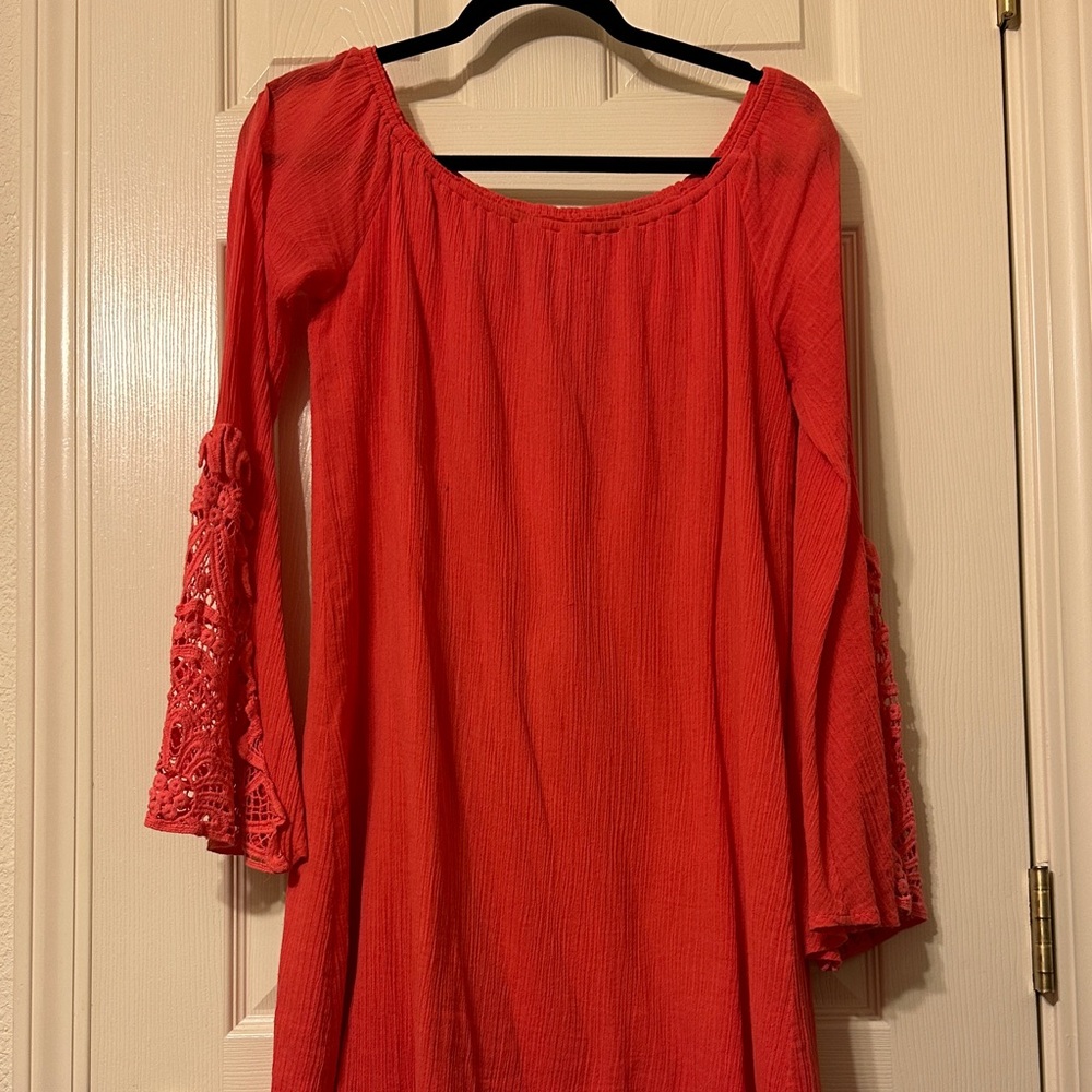 Wrangler Scarlet Lace Sleeve Midi Dress